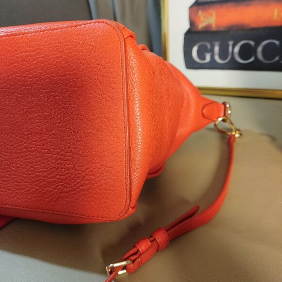 Coach Red Satchel Crossbody Bag Colette Cardinal Pebbled Leather Gold Hardware - Picture 11 of 16